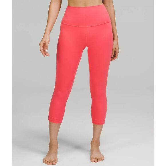 LULULEMON • Red Orange Cropped Athletic Leggings - Picture 1 of 8
